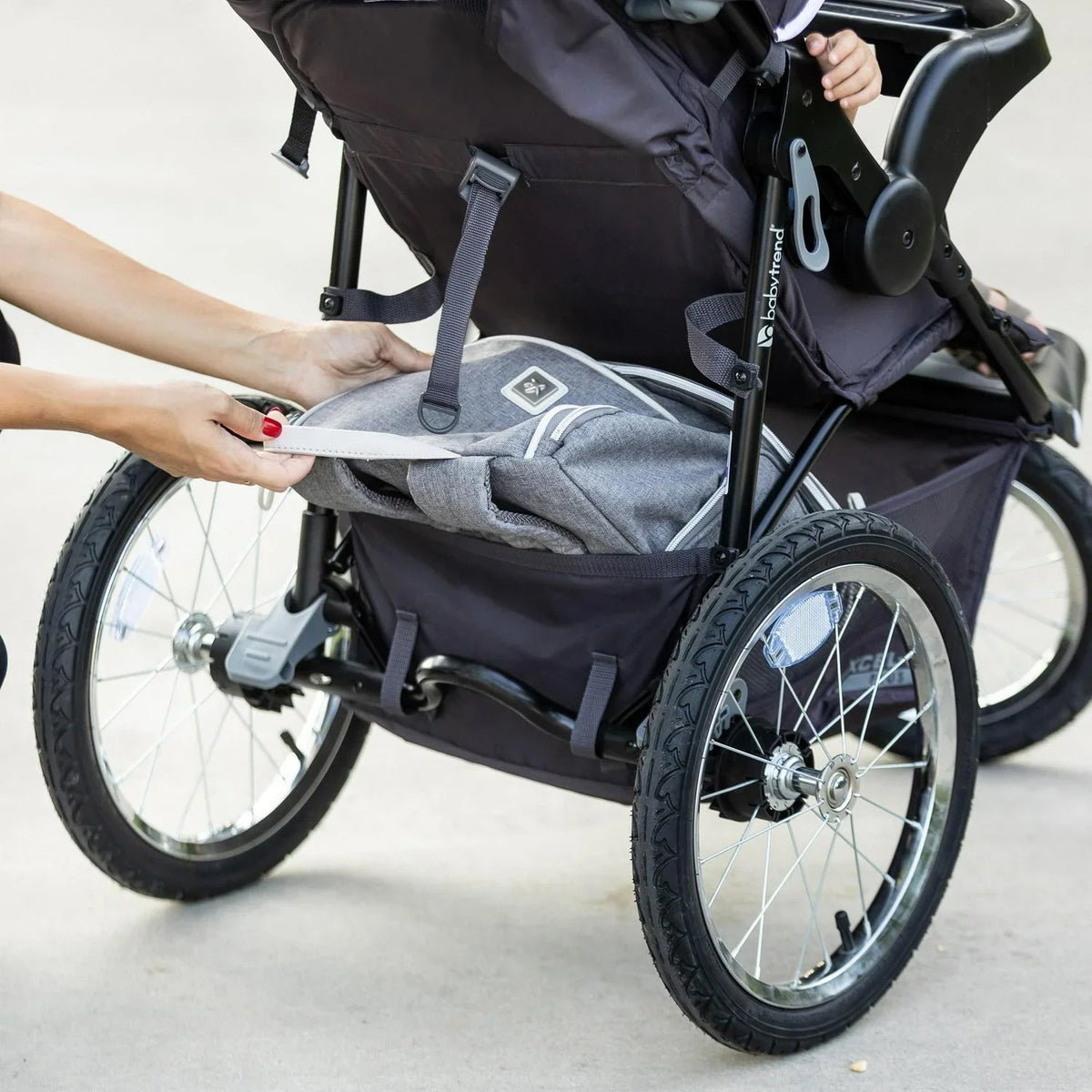 Nouveauté 2026 – Poussette de jogging Baby Trend Xcel-R8 Plus avec lumières LED, modèle . Gris Liberty