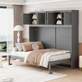 Nouveauté 2026 – Lit escamotable mural Queen Size avec rangements supérieurs, gris