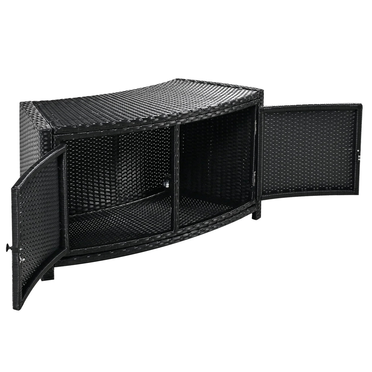 Nouveauté 2026 – Ensemble de mobilier de jardin Round pour spa , canapé d'angle en rotin avec mini-canapé, rangement pour spa en bois d'acacia massif, coussins gris