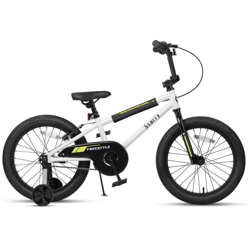 Nouveauté 2026 – Vélo Glerc pour enfants de 3 à 5 ans, style BMX, avec stabilisateurs et frein à rétropédalage, bleu. Convient aux garçons et aux filles de 3 à 5 ans