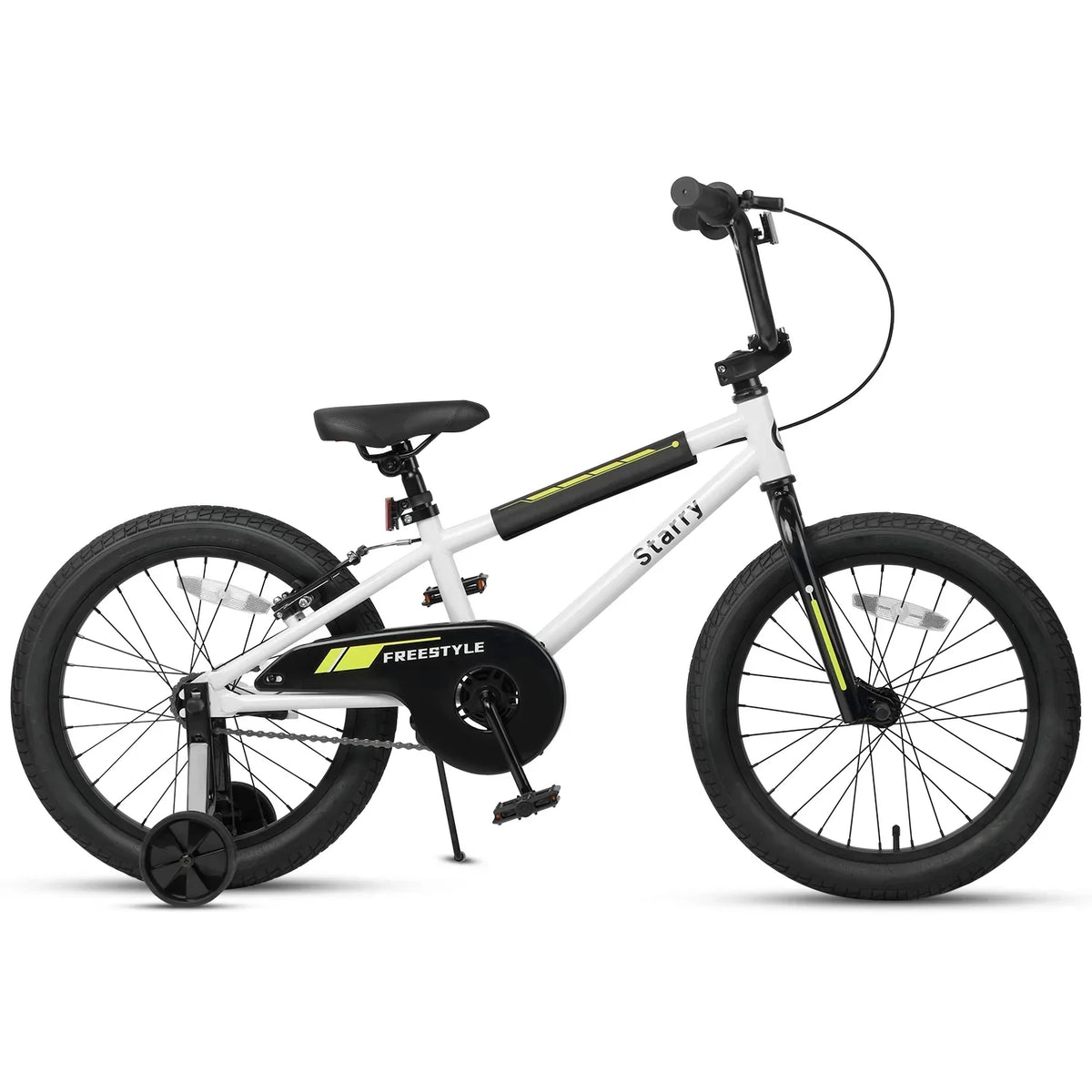 Nouveauté 2026 – Vélo Glerc pour enfants de 3 à 5 ans, style BMX, avec stabilisateurs et frein à rétropédalage, bleu. Convient aux garçons et aux filles de 3 à 5 ans