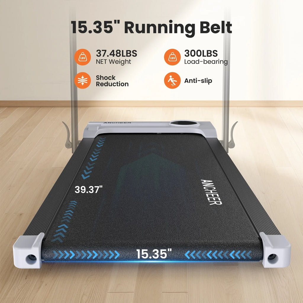 Nouveauté 2026 – Tapis de marche pliable et portable ANCHEER , capacité de 136 kg (300 lb), vitesse de 12 km/h (7,5 mi/h), à placer sous un bureau, avec télécommande et écran LED, 2 en 1, pour la maison, le bureau ou l'exercice (rose