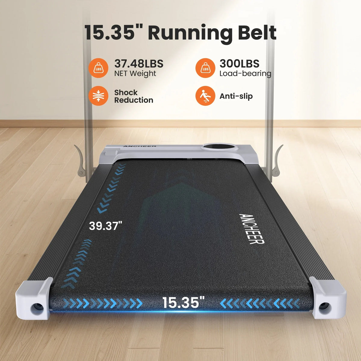 Nouveauté 2026 – Tapis de marche pliable et portable ANCHEER , capacité de 136 kg (300 lb), vitesse de 12 km/h (7,5 mi/h), à placer sous un bureau, avec télécommande et écran LED, 2 en 1, pour la maison, le bureau ou l'exercice (rose