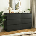 Nouveauté 2026 – Commode moderne Kadyn à 6 tiroirs, meuble en bois, commode pour chambre, meuble de rangement de cuisine avec tiroirs, commode (noire