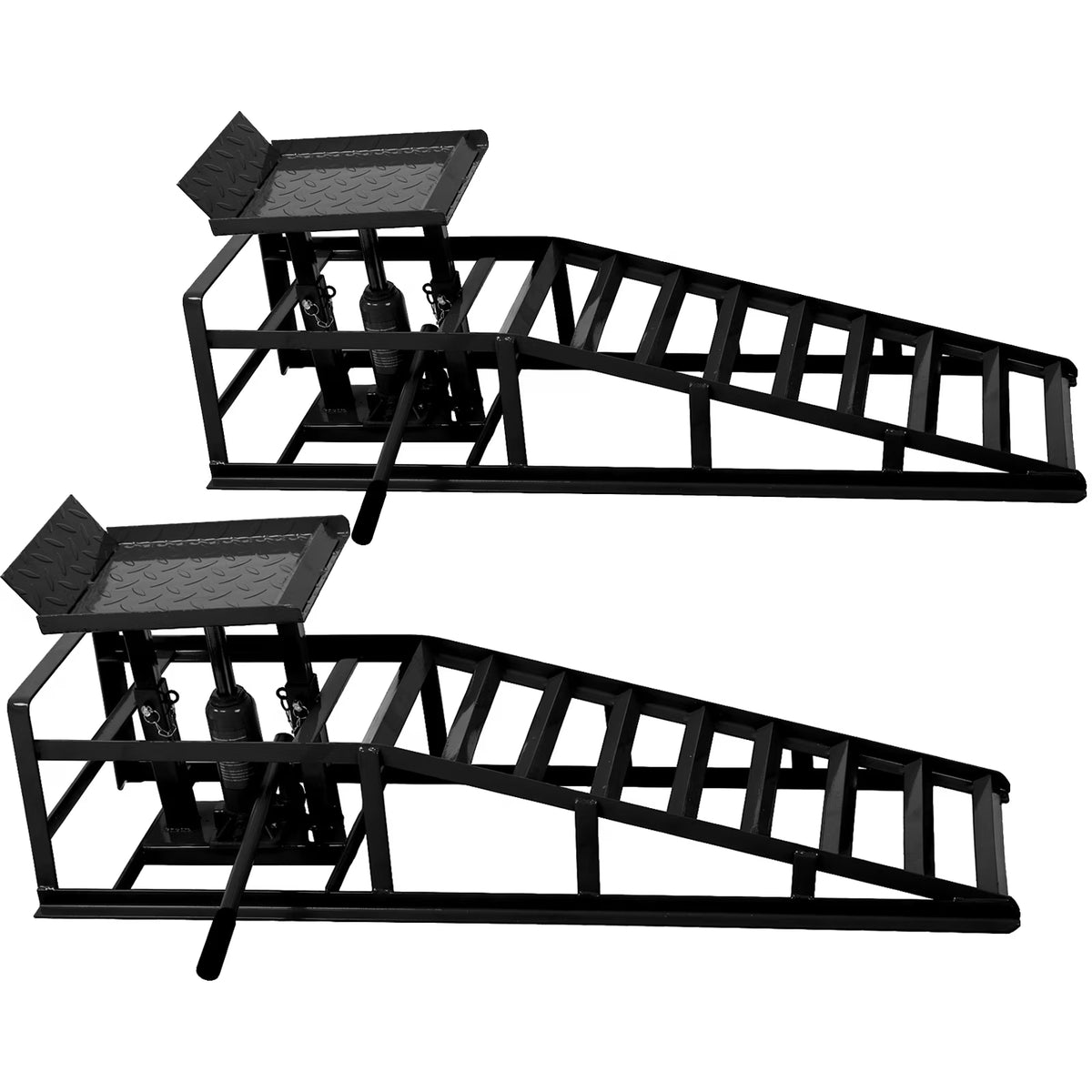 Nouveauté 2026 – Rampes hydrauliques pour voiture Riedhoff (lot de 2), charge maximale de 5 tonnes, hauteur de levage de 24 à 41 cm, robustes, noires