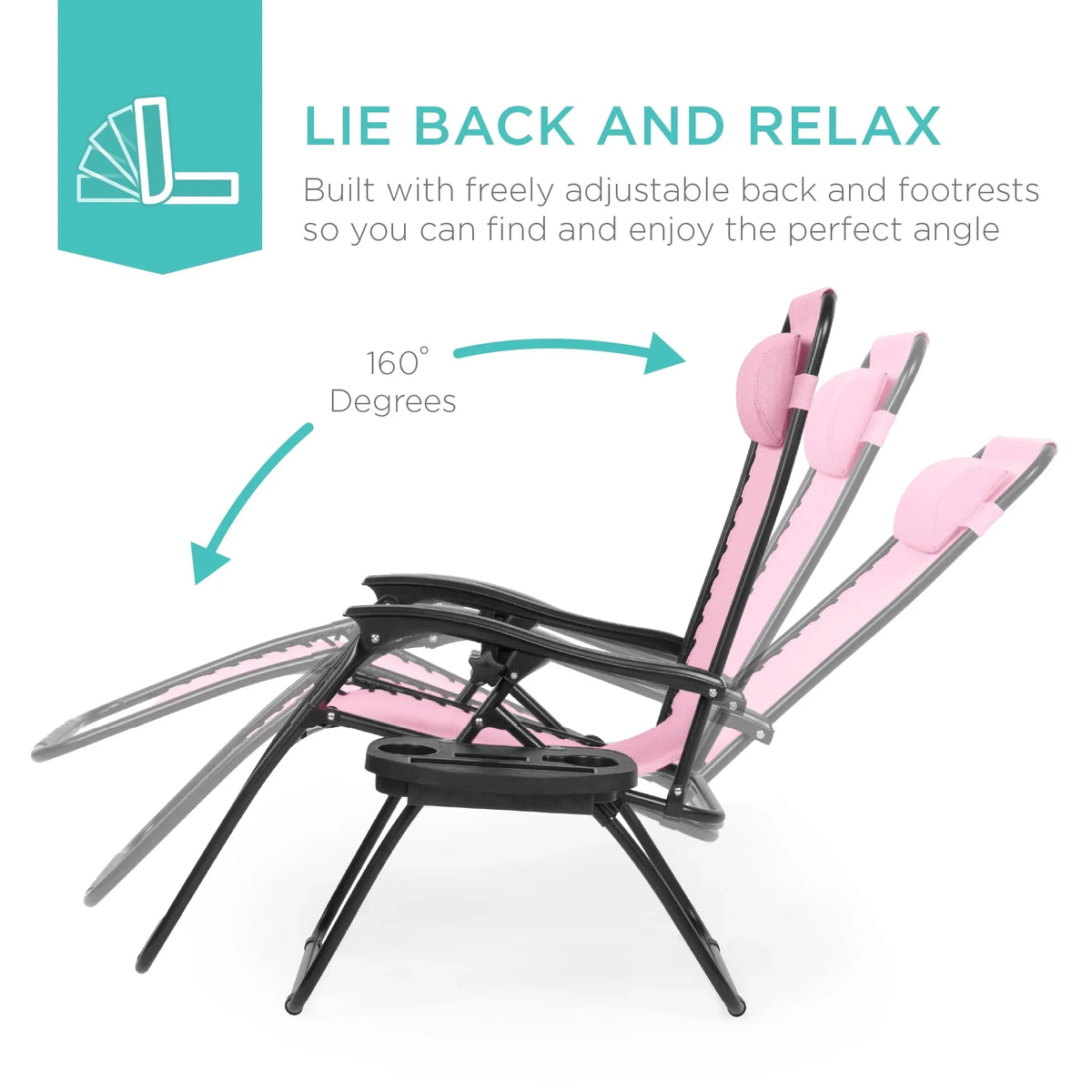 Nouveauté 2026 – Ensemble de 2 fauteuils inclinables zéro gravité Best Choice Products pour terrasse et piscine avec porte-gobelet - Gris