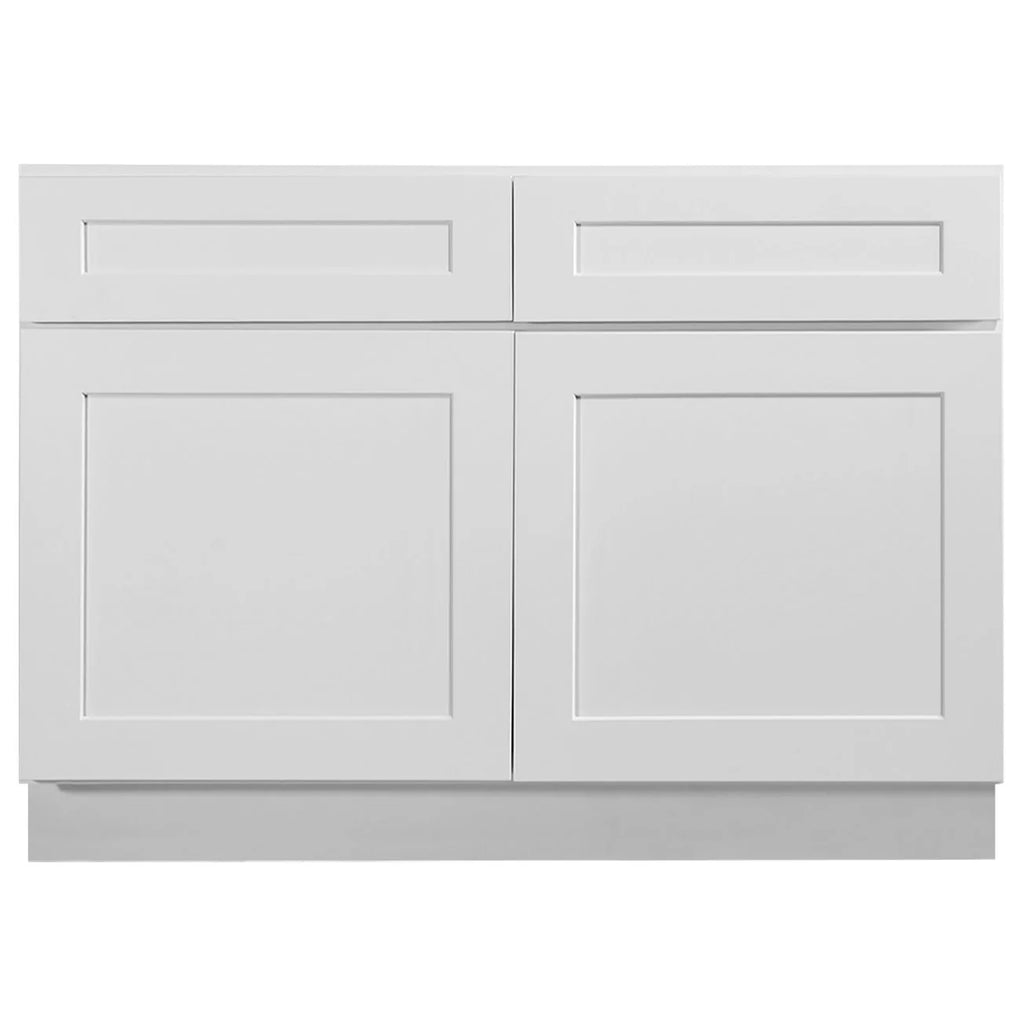 Nouveauté 2026 – Meuble bas de cuisine Design House Brookings , en bois, style Shaker, à 2 portes et 2 tiroirs (48 x 34,5 x 24 po), prêt à assembler, blanc Sherwin Williams