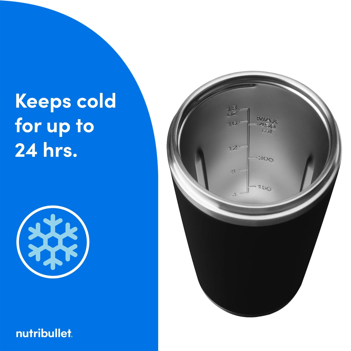 Nouveauté 2026 – Blender portable isotherme nutribullet Flip NBPB10350AK - Noir mat, 532 ml (18 oz