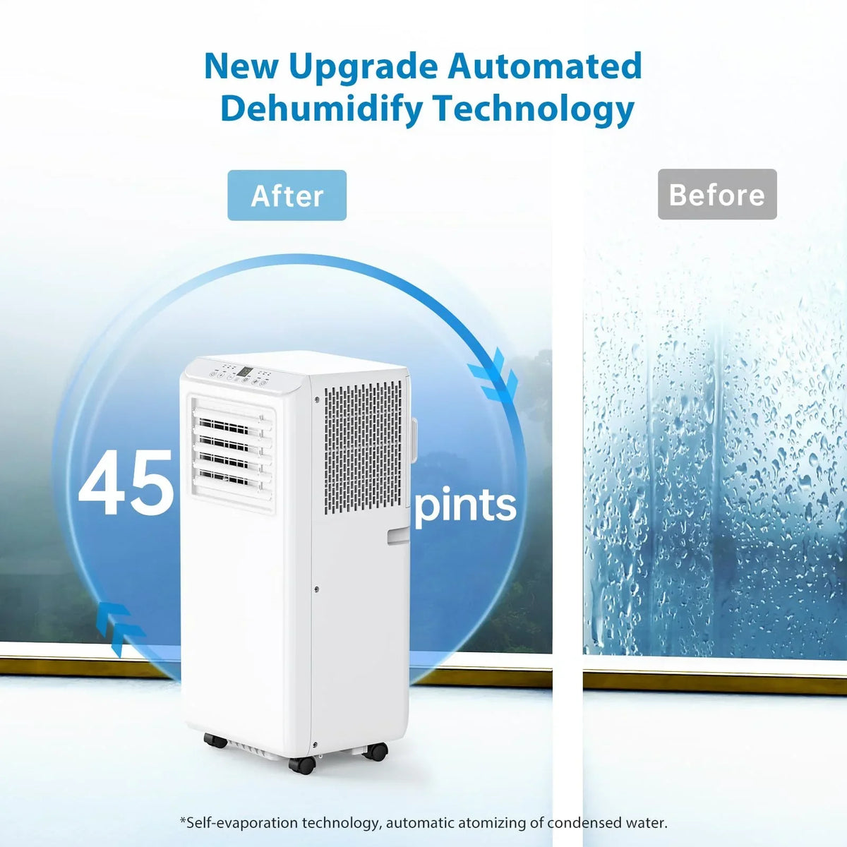 Nouveauté 2026 – Climatiseur portable TROPOW , 8 000 BTU, 3 en 1, rafraîchit jusqu'à 350 pi² (32,5 m²), unité intérieure sur pied avec déshumidificateur, kit fenêtre, blanc