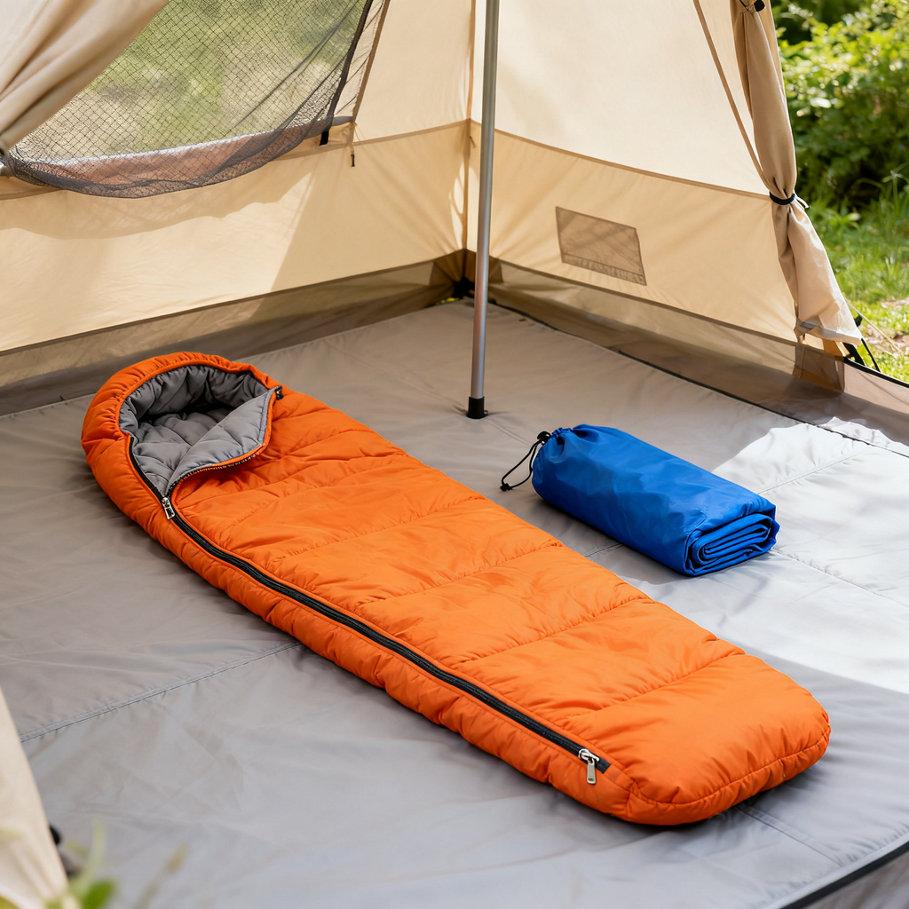 Orange & Gray Adult Sleeping Bag