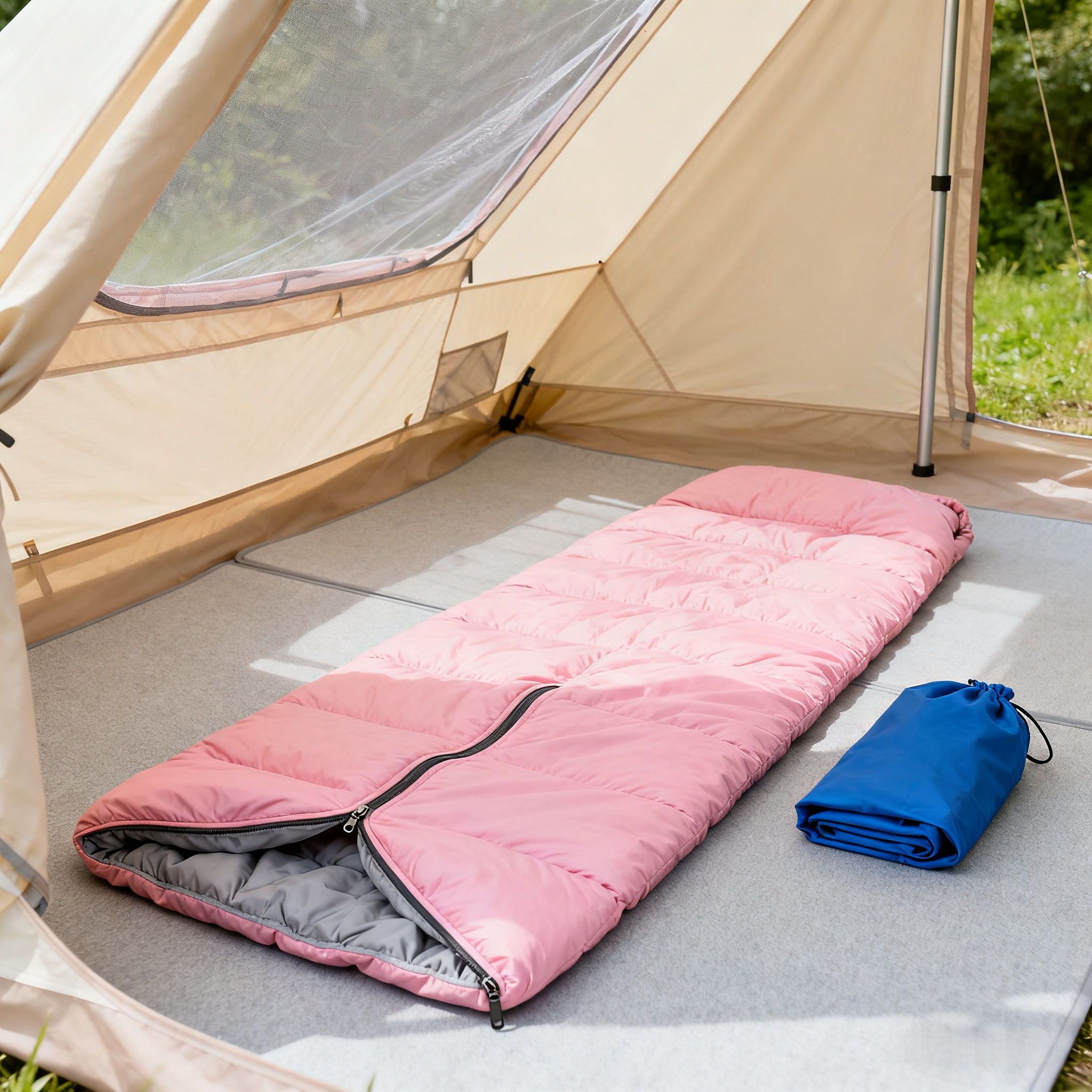 Pink & Gray Adult Sleeping Bag