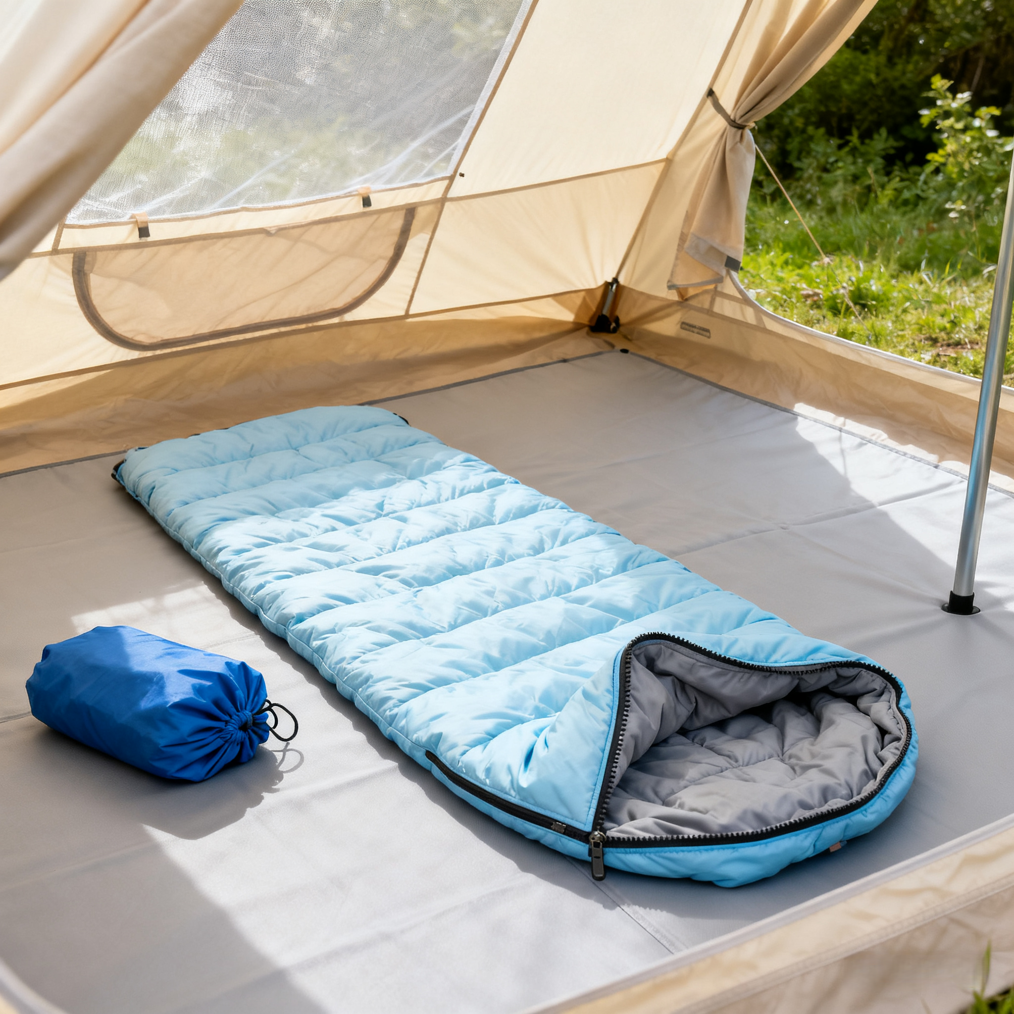 Lake Blue & Gray Adult Sleeping Bag