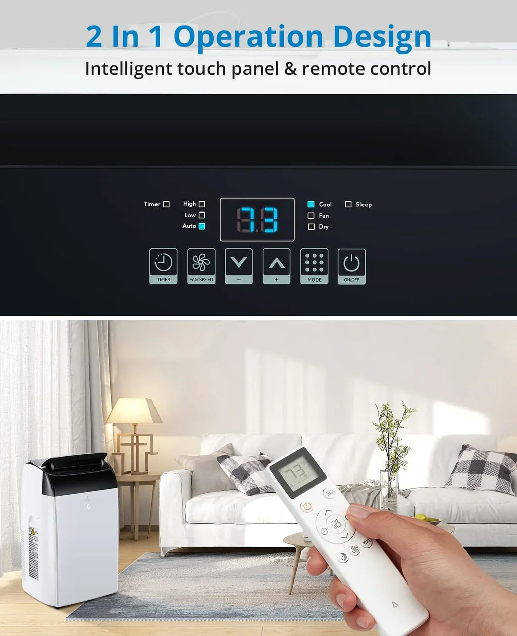 Nouveauté 2026 – Nouveau modèle 2025/2026 : Climatiseur portable 14 000 BTU, refroidit jusqu’à 750 pi², unité de climatisation portable 3 en 1 silencieuse avec télécommande et kits d’installation pour grandes pièces, 3 vitesses, oscillation automatiq