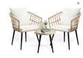 Nouveauté 2026 – Ensemble bistro de patio 3 pièces FHFO , mobilier d'extérieur en résine tressée pour balcon, appartement ou terrasse, ensemble table et chaises en rotin (2 pièces), beige
