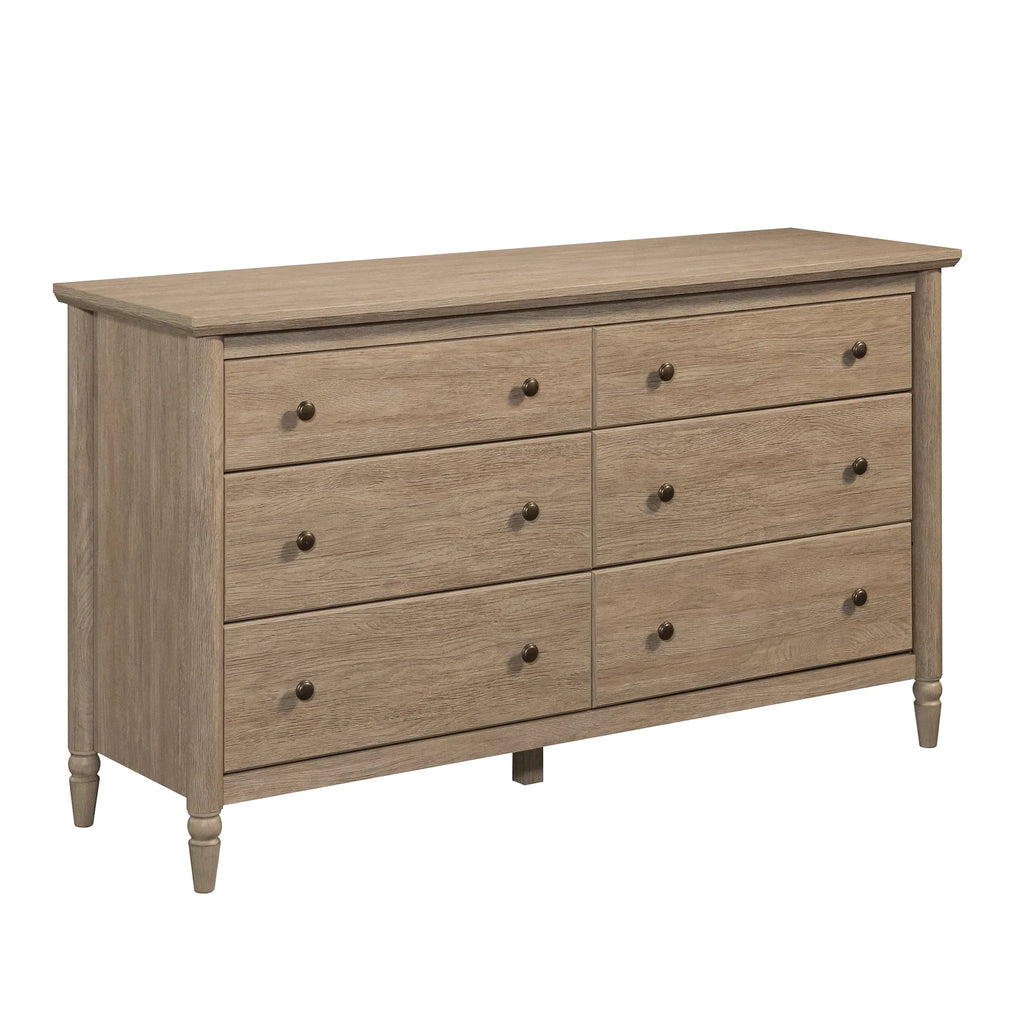 Nouveauté 2026 – Commode Monroe à 6 tiroirs, finition chêne brossé, My Texas House