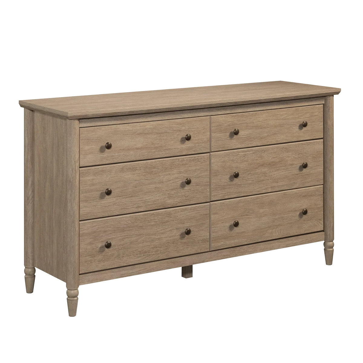 Nouveauté 2026 – Commode Monroe à 6 tiroirs, finition chêne brossé, My Texas House