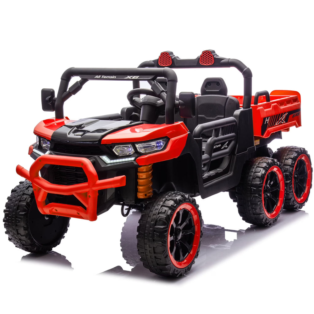 Nouveauté 2026 – Camion électrique Xuanlur 24V 2 places pour enfants , avec moteur 2x200W, benne basculante/pelle, pneus résistants, lumières LED, musique et télécommande, noir
