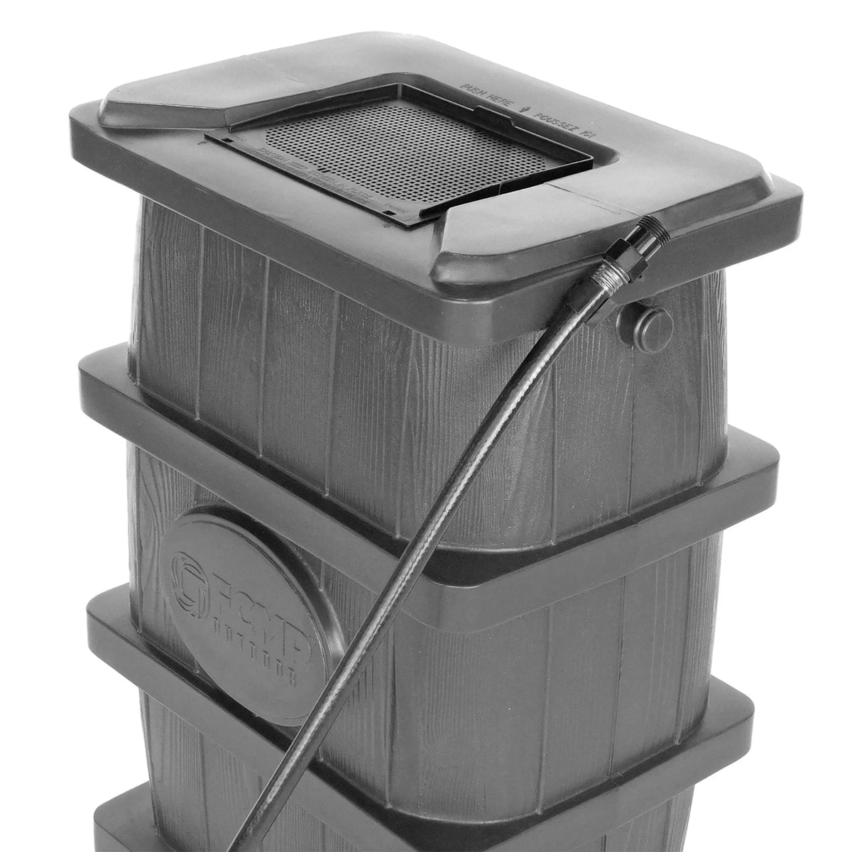 Nouveauté 2026 – Récupérateur d'eau de pluie extérieur FCMP Outdoor WG4000-GRY, aspect bois
