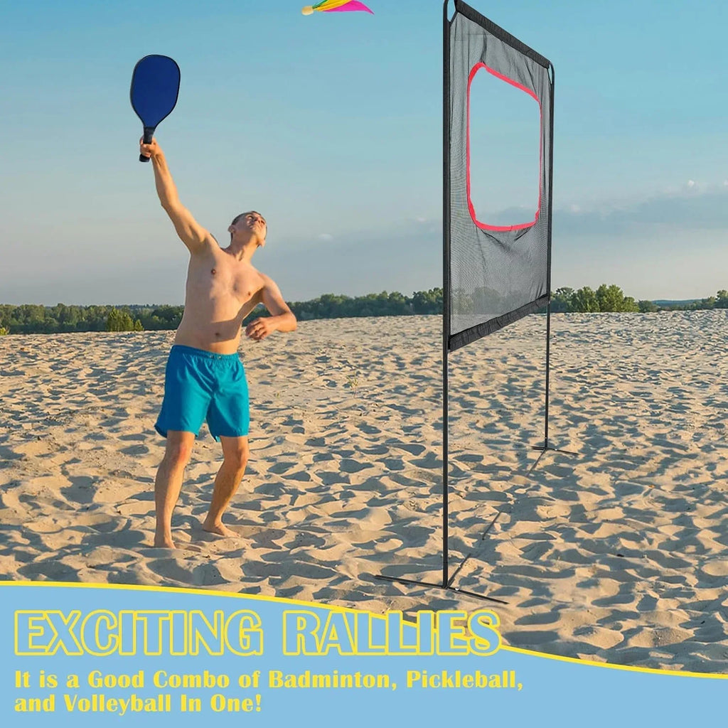 Nouveauté 2026 – Slsy Pickleball Portable avec Filet, un jeu de raquettes combinant pickleball, badminton, jianzi et tennis, jeux de jardin, sport d'intérieur et d'extérieur, jeux amusants pour enfants et adultes