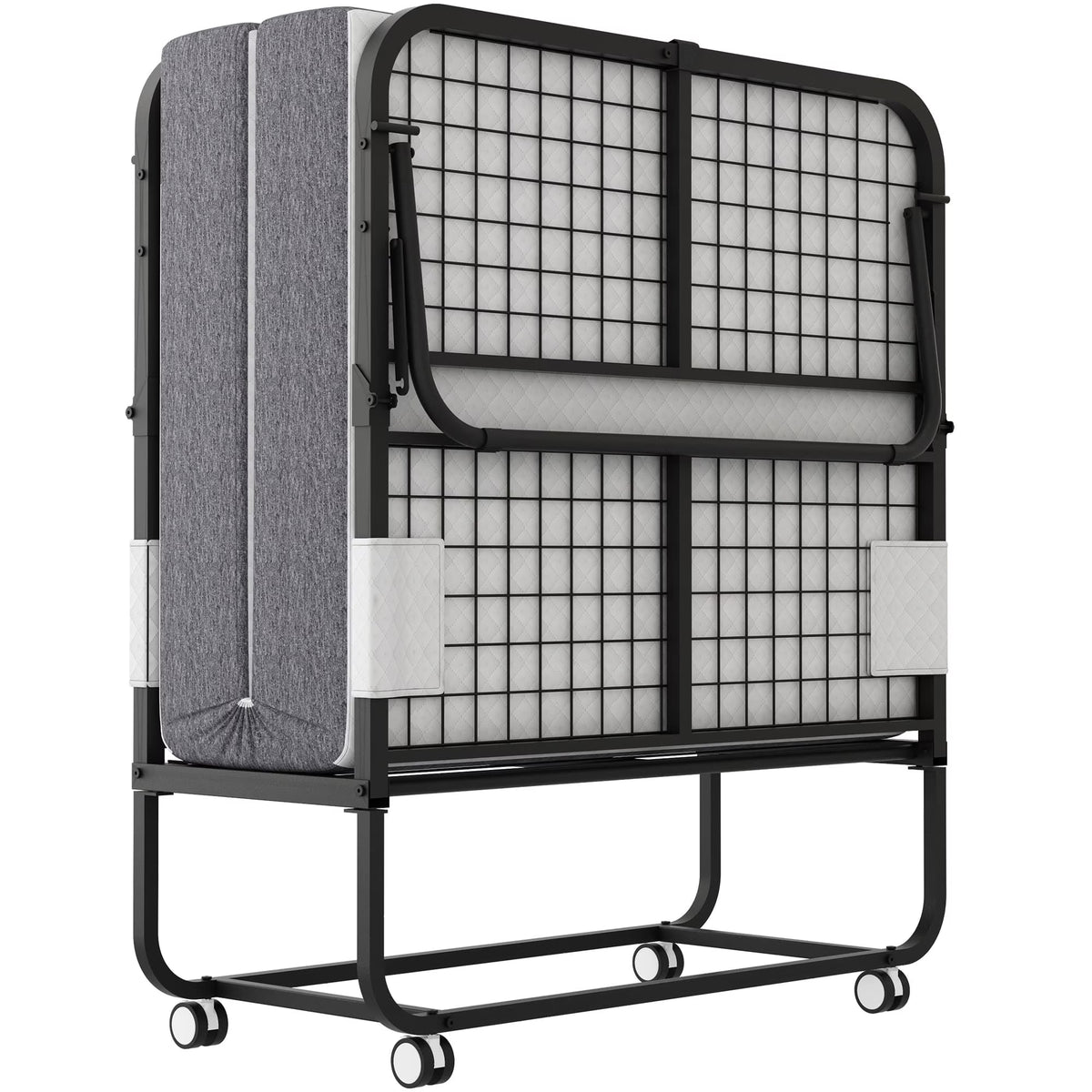 Nouveauté 2026 – Lit pliant Flying avec matelas, format 190 x 79 cm, lit d'appoint pliable et portable pour adultes, avec matelas en mousse à mémoire de forme de 13 cm, structure métallique robuste et peu encombrante