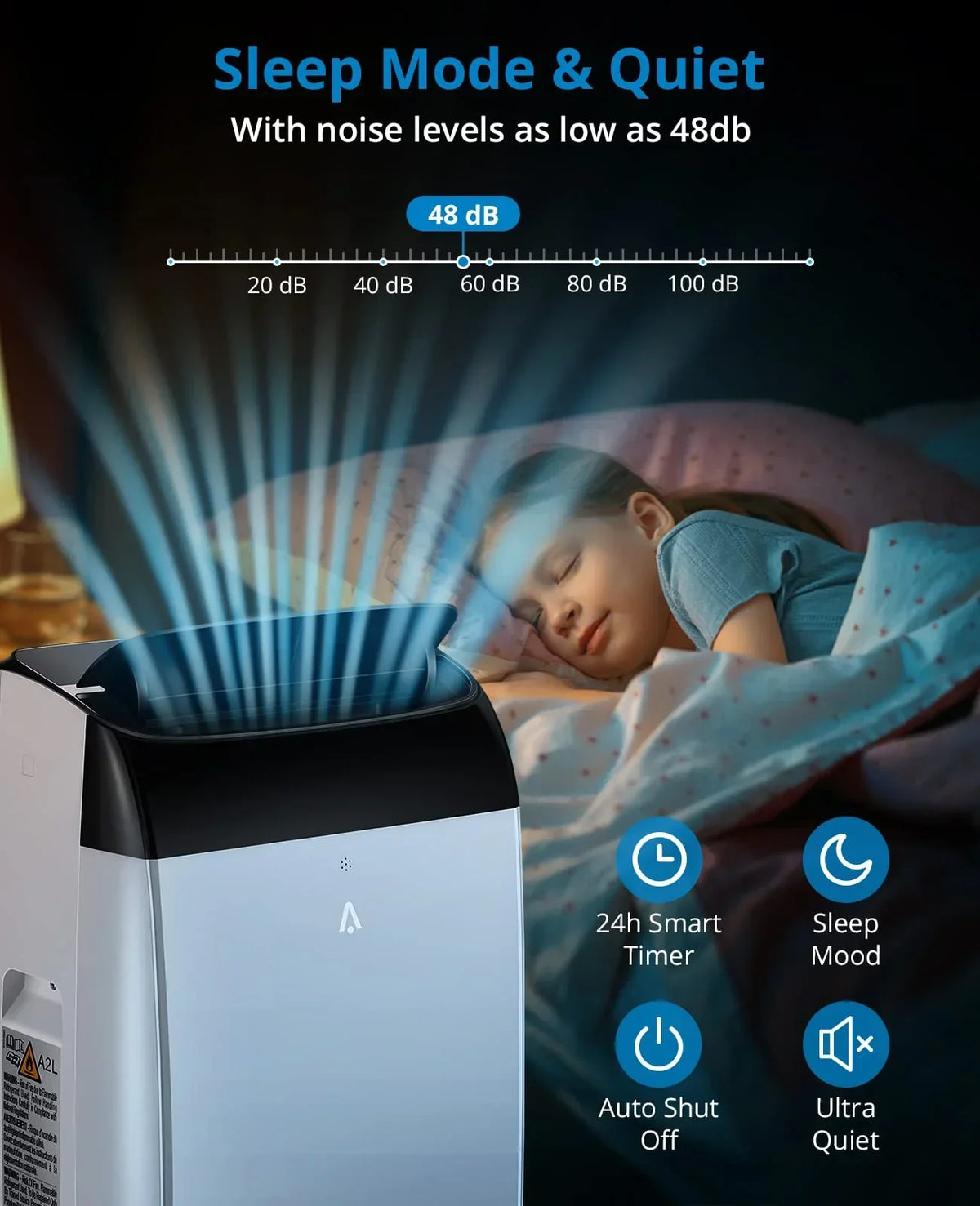 Nouveauté 2026 – Nouveau modèle 2025/2026 : Climatiseur portable 14 000 BTU, refroidit jusqu’à 750 pi², unité de climatisation portable 3 en 1 silencieuse avec télécommande et kits d’installation pour grandes pièces, 3 vitesses, oscillation automatiq