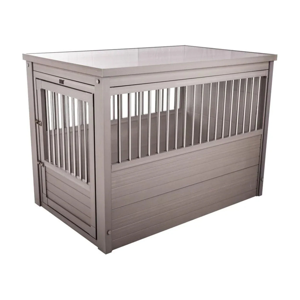 Nouveauté 2026 – Table d'appoint pour cage pour chien ECOFLEX® - Grise, grande taille