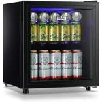 Nouveauté 2026 – Réfrigérateur à boissons compact WANAI , capacité de 100 canettes, porte vitrée, acier inoxydable noir