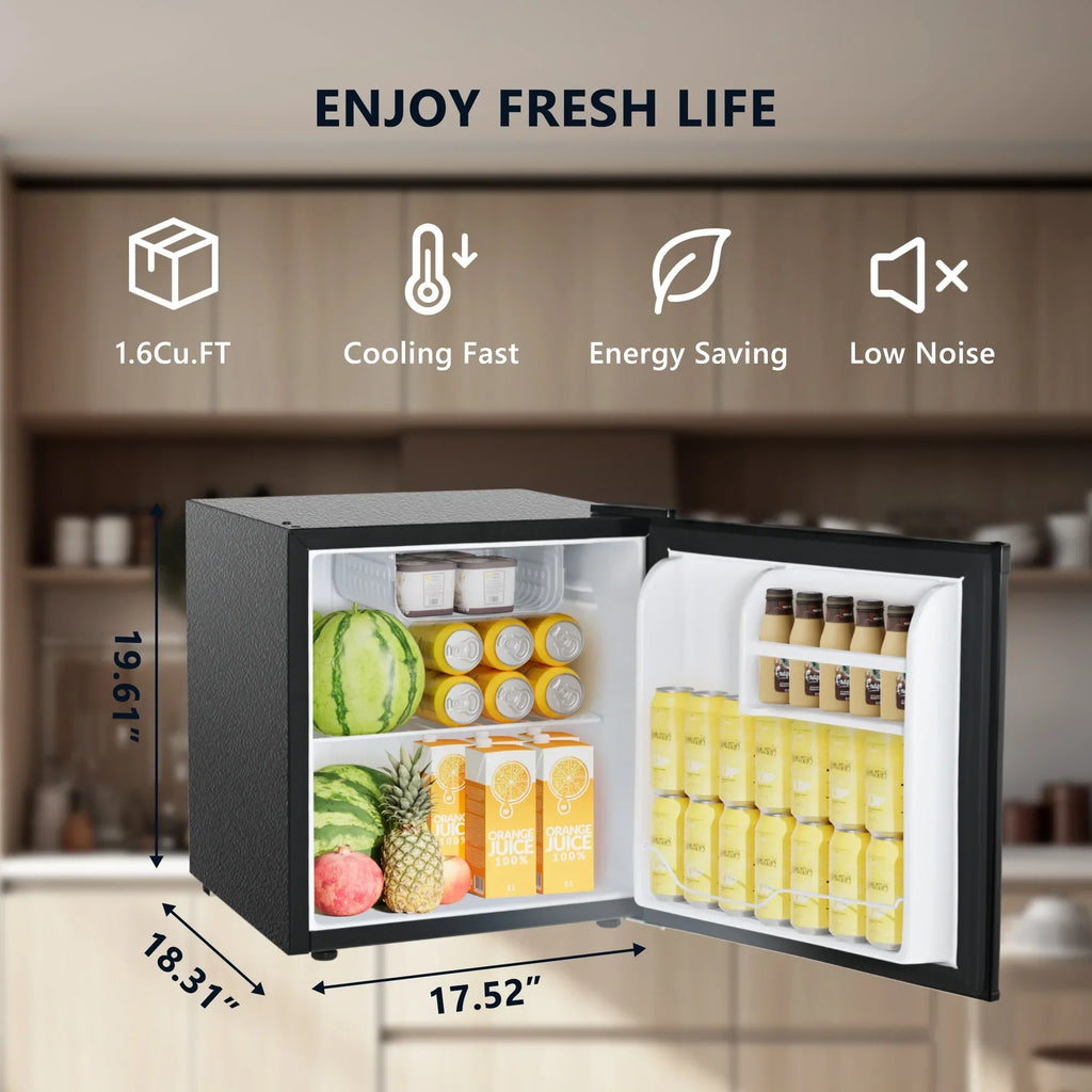 Nouveauté 2026 – Mini-réfrigérateur Simzlife , 1,6 pi³, avec congélateur, une porte, noir