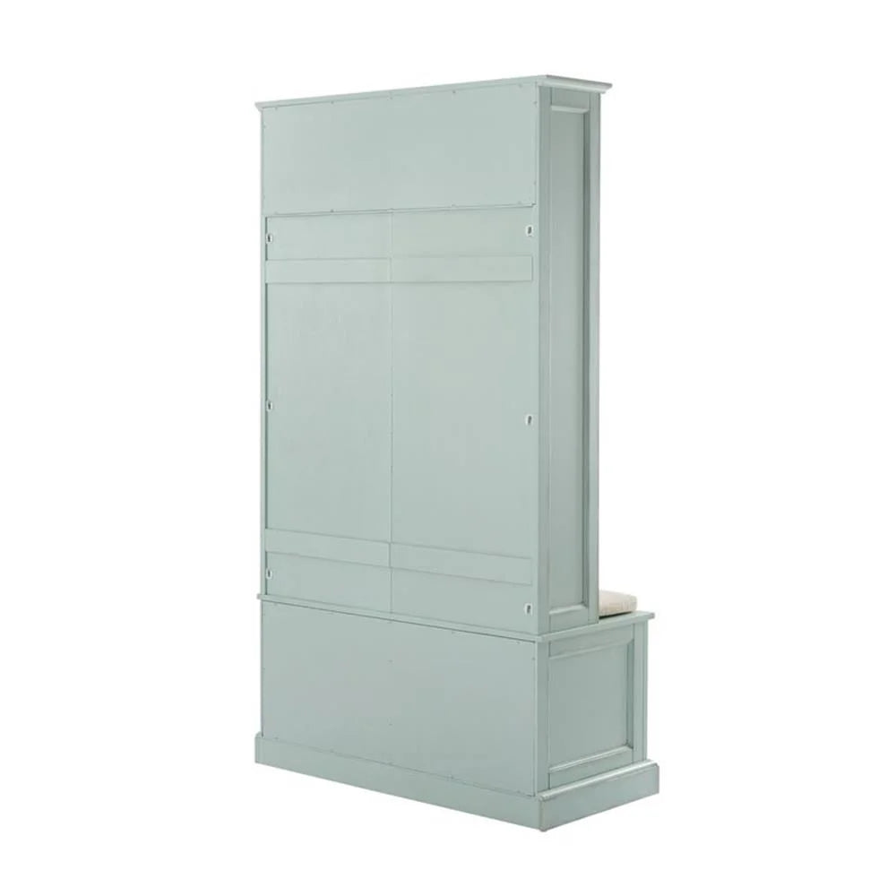 Nouveauté 2026 – Porte-manteau traditionnel en bois Bowery Hill , coloris bleu écume de mer/avoine