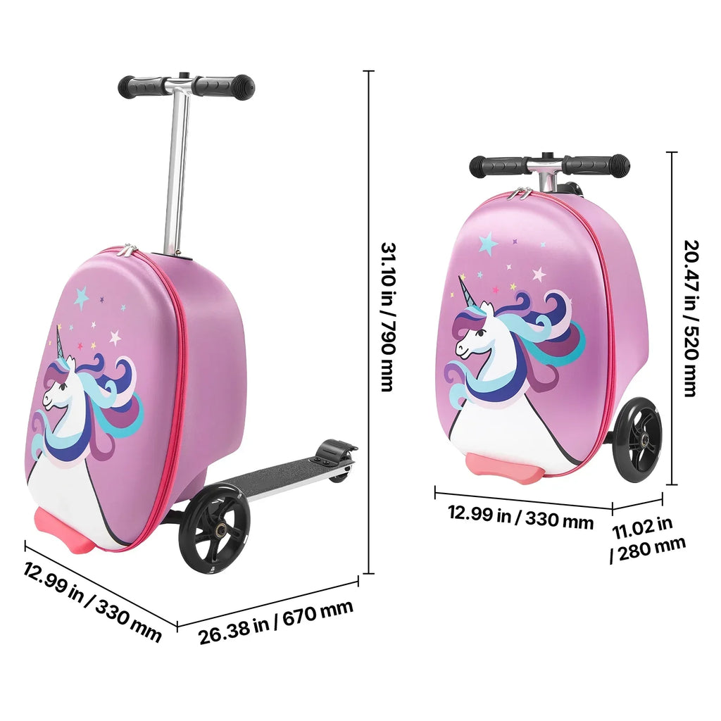 Nouveauté 2026 – Valise-trottinette enfant KFFKFF , capacité 20 L, avec roues lumineuses en PU, poignée réglable et antidérapante, pliable et légère, idéale pour les enfants de 5 ans et plus, couleur violette
