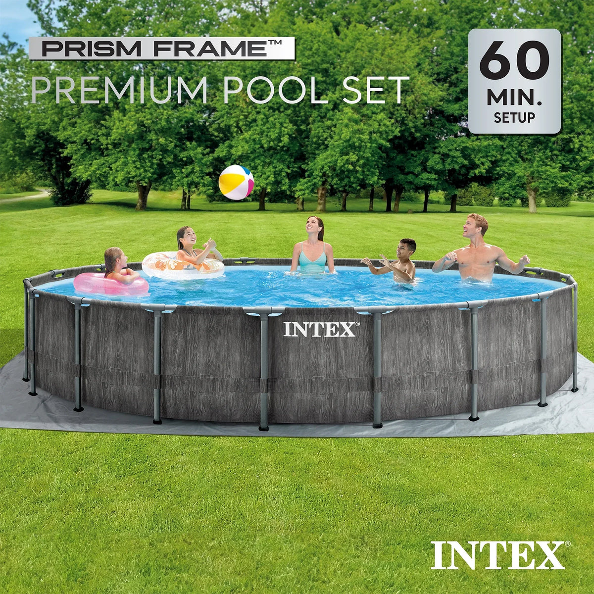 Nouveauté 2026 – Piscine rectangulaire à cadre Prism Frame Intex (4,88 m x 2,44 m x 1,07 m