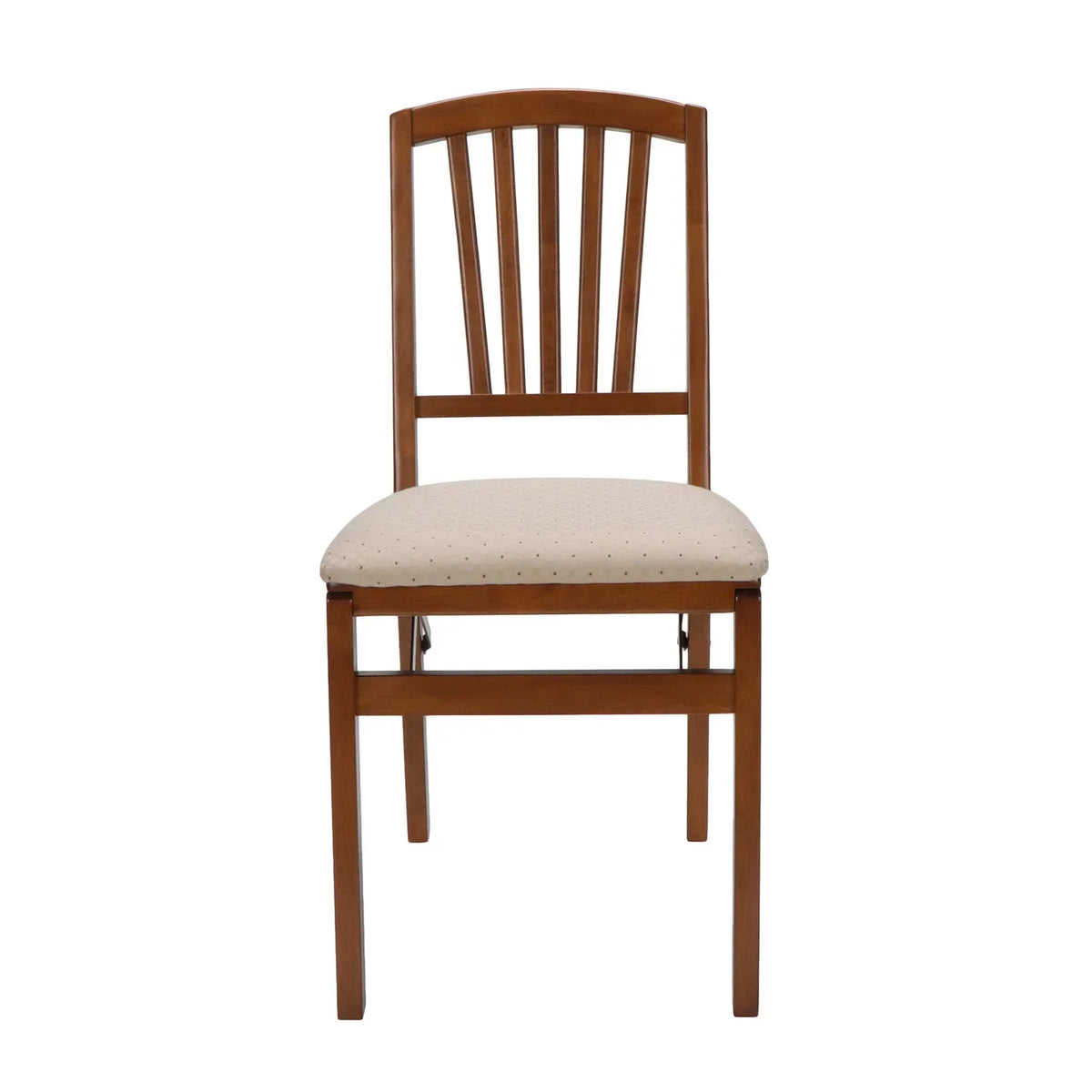 Nouveauté 2026 – Chaise pliante Mission Fusion (lot de 2) - Tissu rose poudré et bois fruitier
