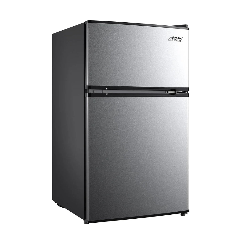Nouveauté 2026 – Mini-réfrigérateur Arctic King 2 portes de 3,2 pi³ avec congélateur, acier inoxydable, E-Star, ARM32D5ASL