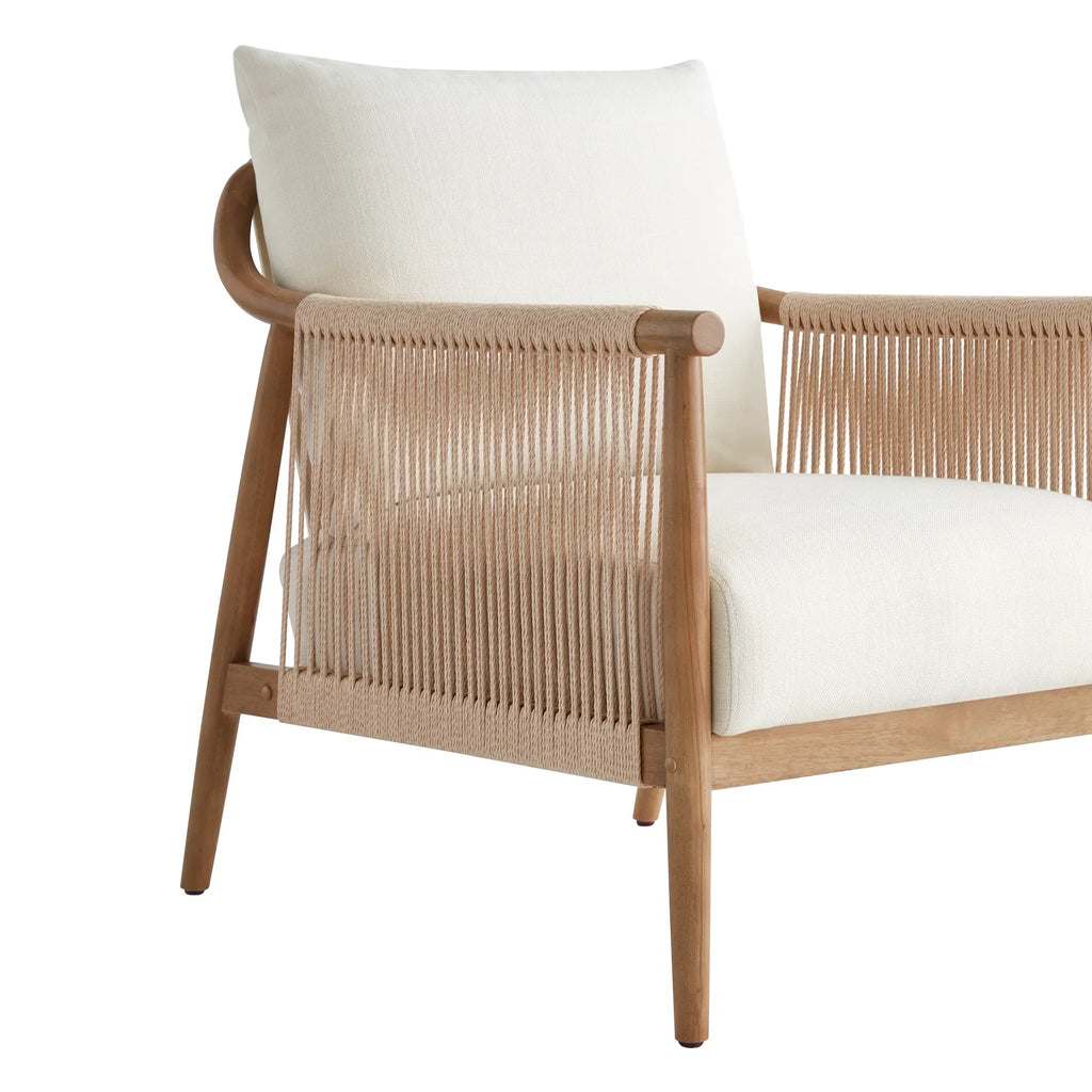 Nouveauté 2026 – Fauteuil d'appoint moderne CHITA , fauteuil tressé pour salon, crème