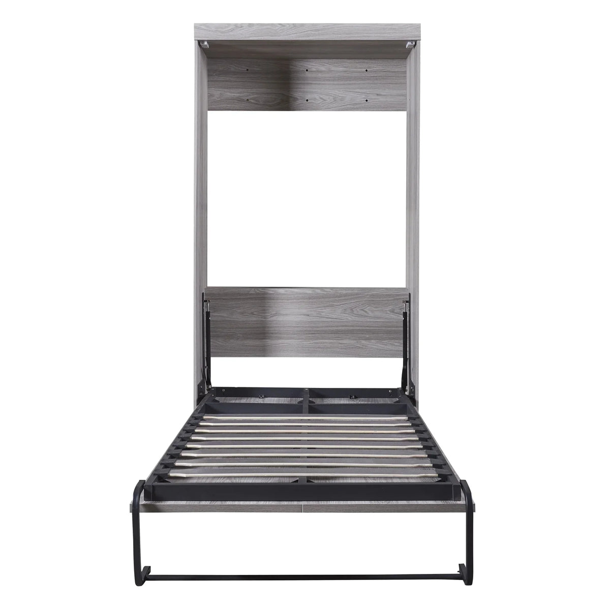 Nouveauté 2026 – Lit escamotable Euroco en pin gris, format simple, transformable en armoire