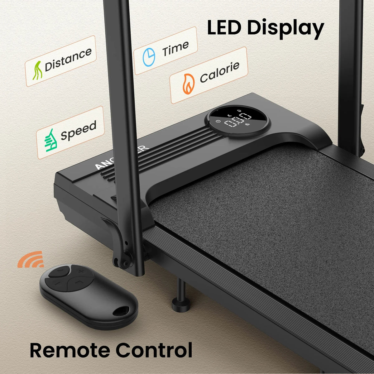 Nouveauté 2026 – Tapis de marche pliable et portable ANCHEER , capacité de 136 kg (300 lb), vitesse de 12 km/h (7,5 mi/h), à placer sous un bureau, avec télécommande et écran LED, 2 en 1, pour la maison, le bureau ou l'exercice (rose