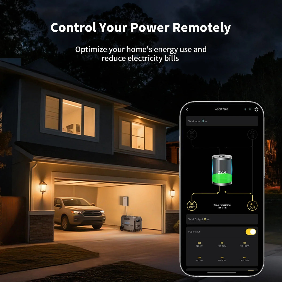 Nouveauté 2026 – Station d'alimentation portable ABOK 7200W : Batterie LiFePO4 de 9792 Wh, idéale pour les pannes de courant, les travaux intensifs et les activités de plein air comme le camping