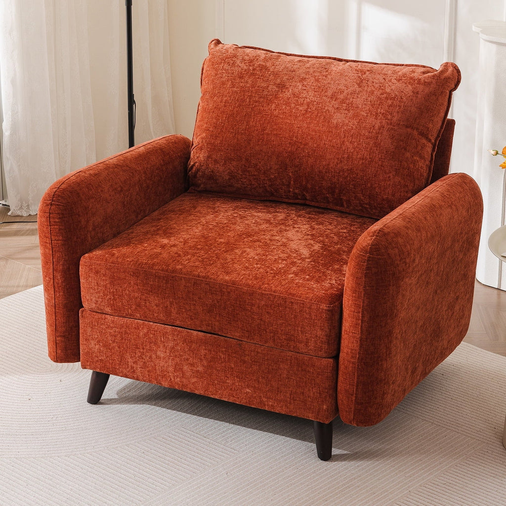 Nouveauté 2026 – Fauteuil d'appoint surdimensionné Rexulqo avec rangement intégré, confortable pour le salon, livré avec 2 coussins décoratifs, fauteuil rembourré style milieu du siècle, assise profonde de 62 cm, fauteuil de lecture pour chambre ou b