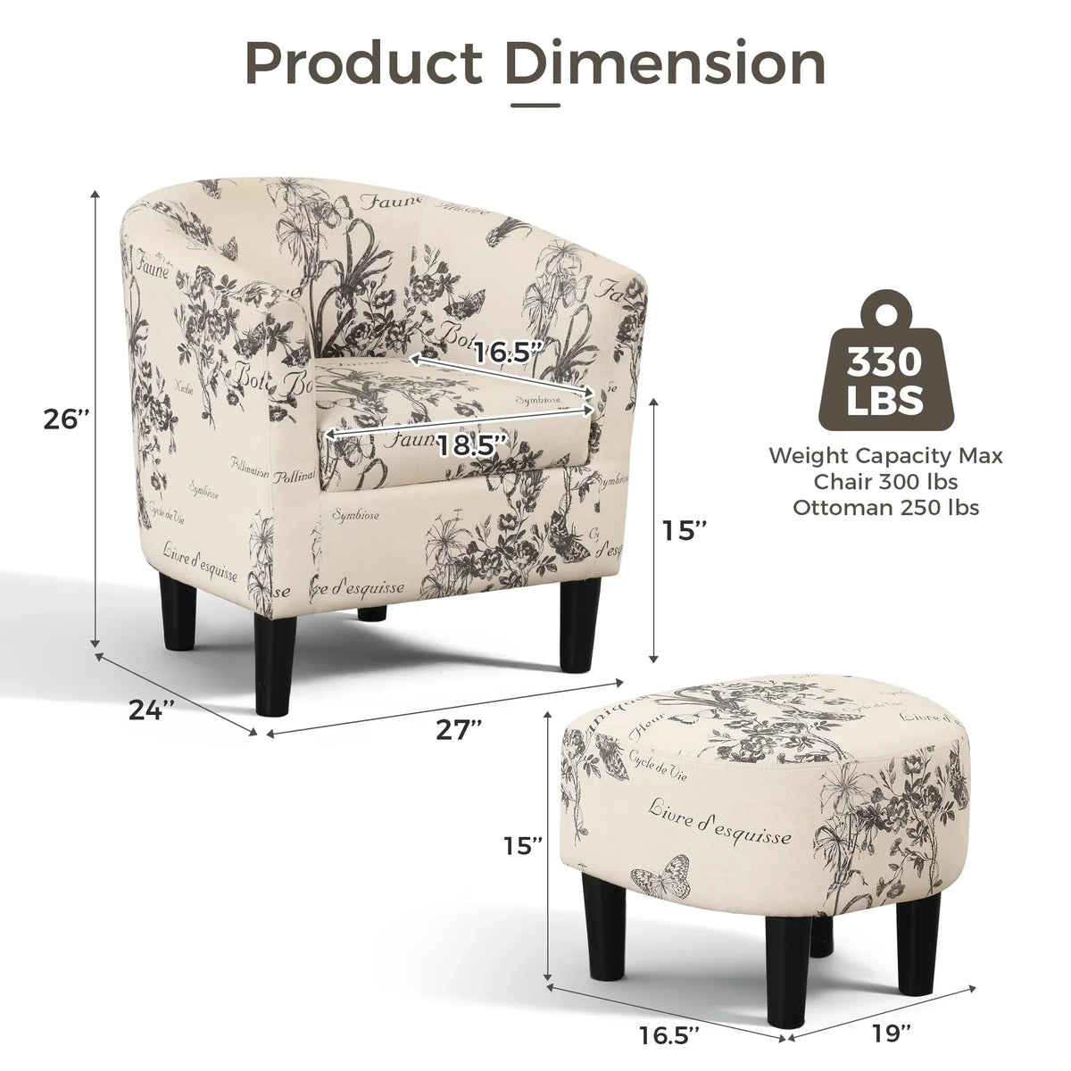 Nouveauté 2026 – Fauteuil d'appoint en velours beige Bonzy Home avec repose-pieds pour salon