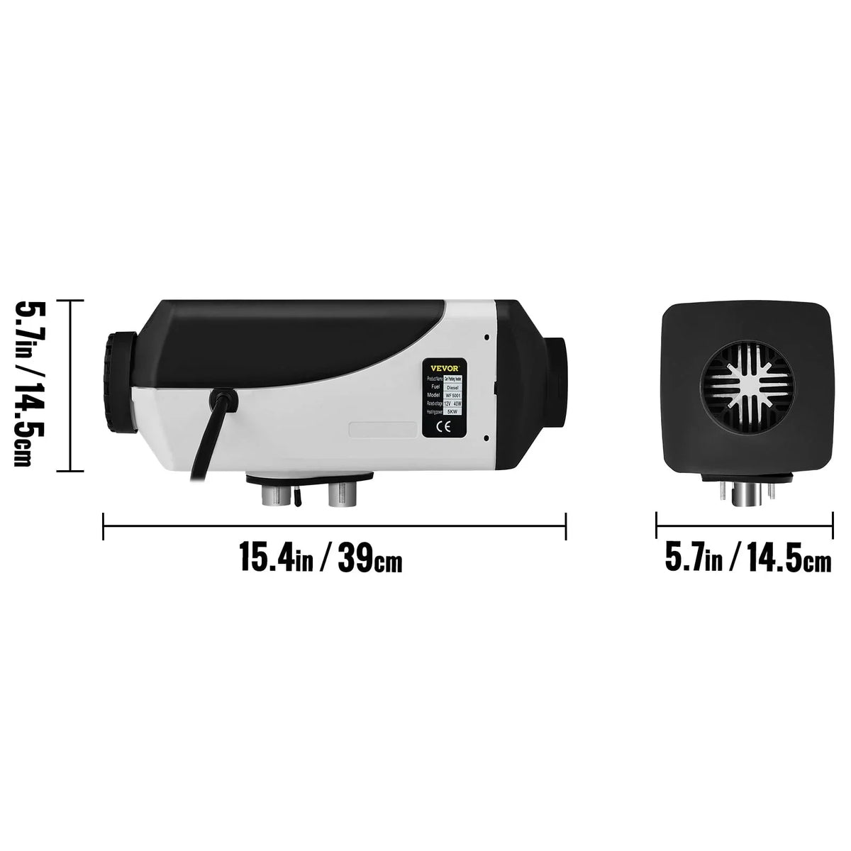 Nouveauté 2026 – Chauffage d'air diesel VEVORbrand 5 kW, réservoir de 10 L, chauffage diesel 12 V avec silencieux, thermostat LCD et télécommande pour camping-cars, bus, remorques, caravanes et bateaux