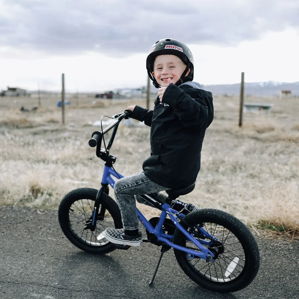 Nouveauté 2026 – Vélo Glerc pour enfants de 3 à 5 ans, style BMX, avec stabilisateurs et frein à rétropédalage, bleu. Convient aux garçons et aux filles de 3 à 5 ans