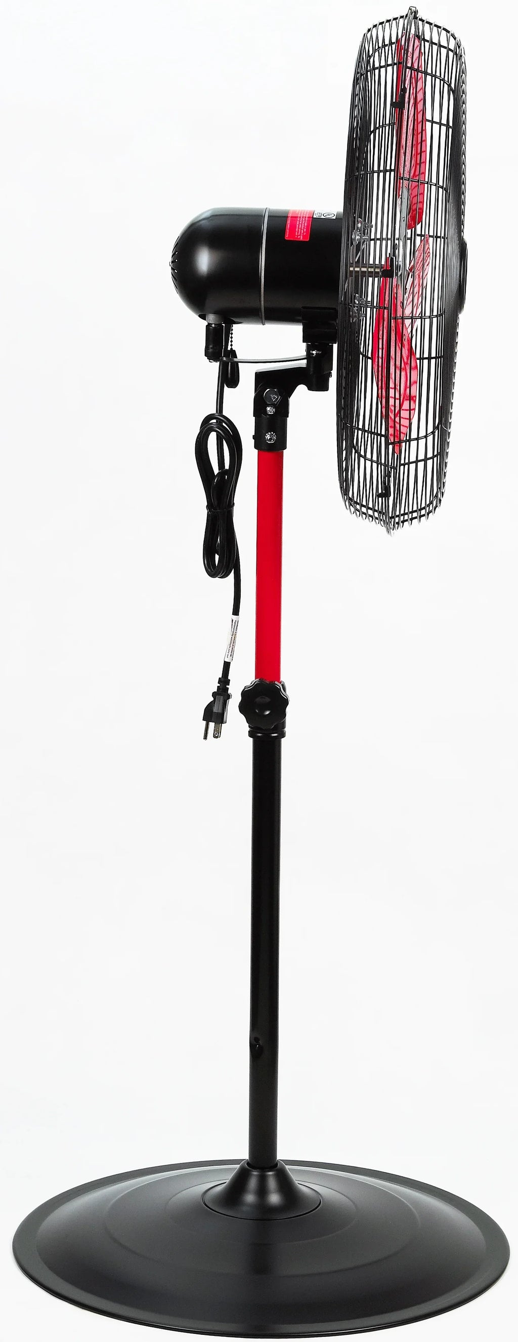 Nouveauté 2026 – Ventilateur sur pied oscillant rouge et noir Hyper Tough 20" à 3 vitesses pour usage commercial et industriel