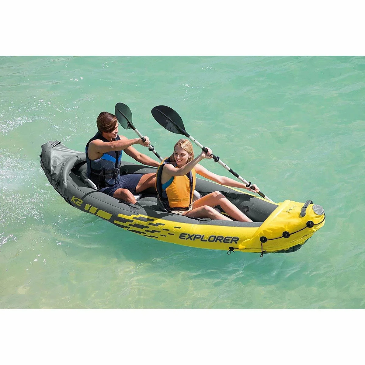 Nouveauté 2026 – Kayak gonflable Intex 2 places avec rames et pompe et kayak gonflable 1 place