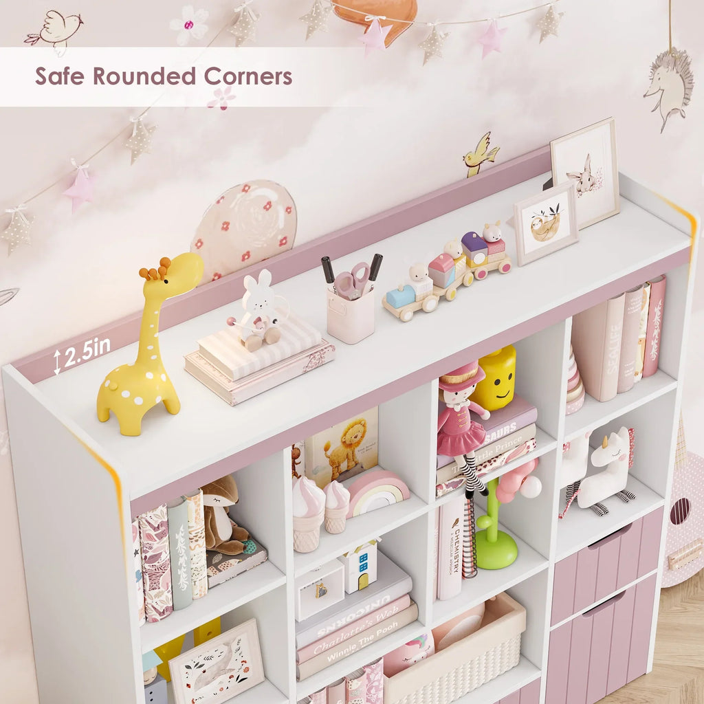 Nouveauté 2026 – Coffre de rangement pour jouets Homfa avec compartiments, tiroirs amovibles, bibliothèque pour chambre ou salon, gris