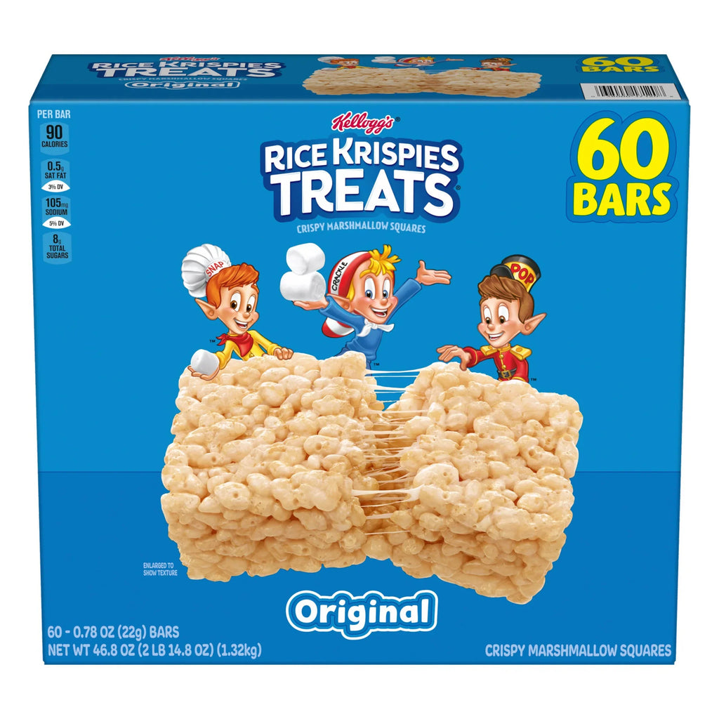 Nouveauté 2026 – Nouveaux Rice Krispies Treats de Kellogg's, 22 g, boîte de 60
