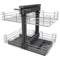 Nouveauté 2026 – Organisateur d'angle coulissant VADANIA pour armoire de 81 cm (32 po), fermeture amortie, ouverture minimale de 36 cm (14 po), 2 niveaux
