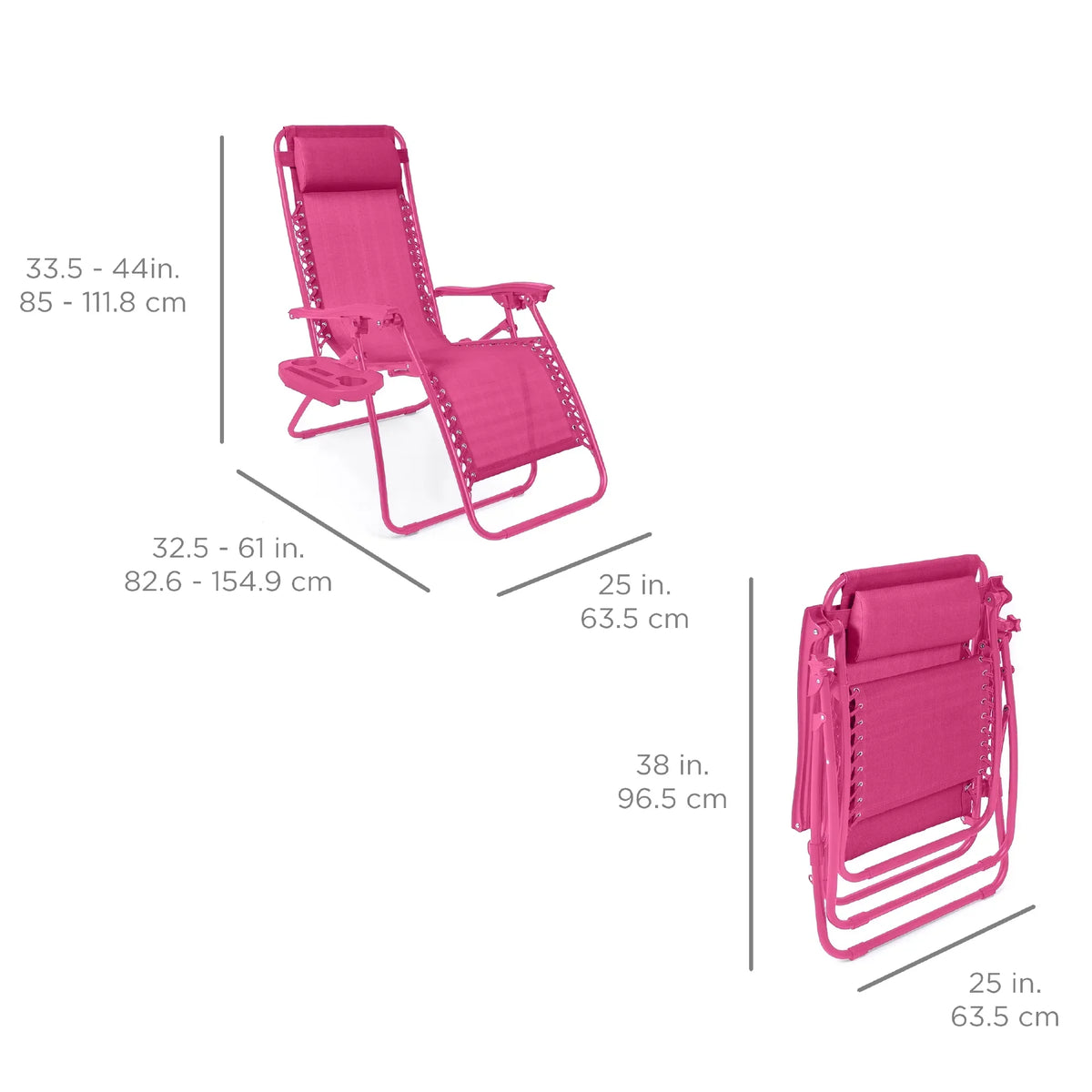 Nouveauté 2026 – Ensemble de 2 fauteuils inclinables zéro gravité Best Choice Products pour terrasse et piscine avec porte-gobelet - Gris