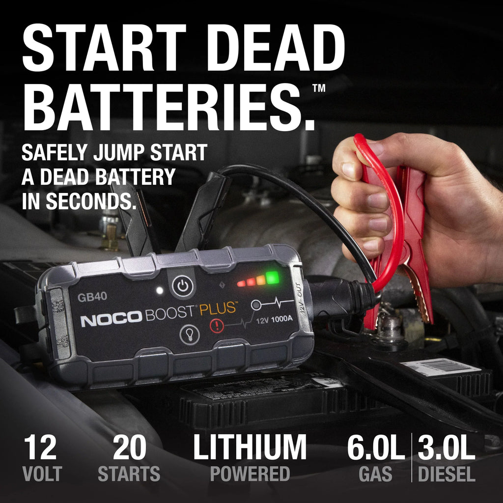 Nouveauté 2026 – Démarreur de batterie portable au lithium NOCO Boost Plus GB40 1000A 12V UltraSafe