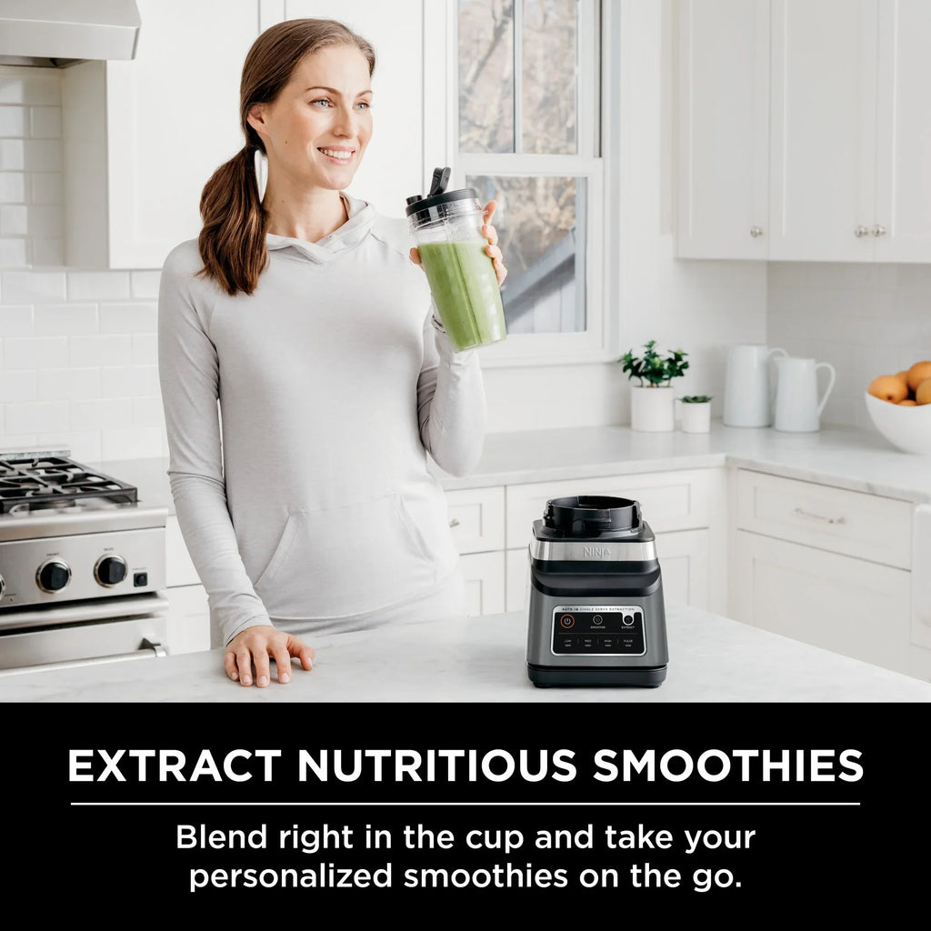 Nouveauté 2026 – Blender Ninja Professional Plus DUO , 1400 W, 2 programmes Auto-IQ pour smoothies, extraction des nutriments, pichet de broyage total de 2,1 L* et (1) gobelet de 710 ml à emporter, noir, BN750