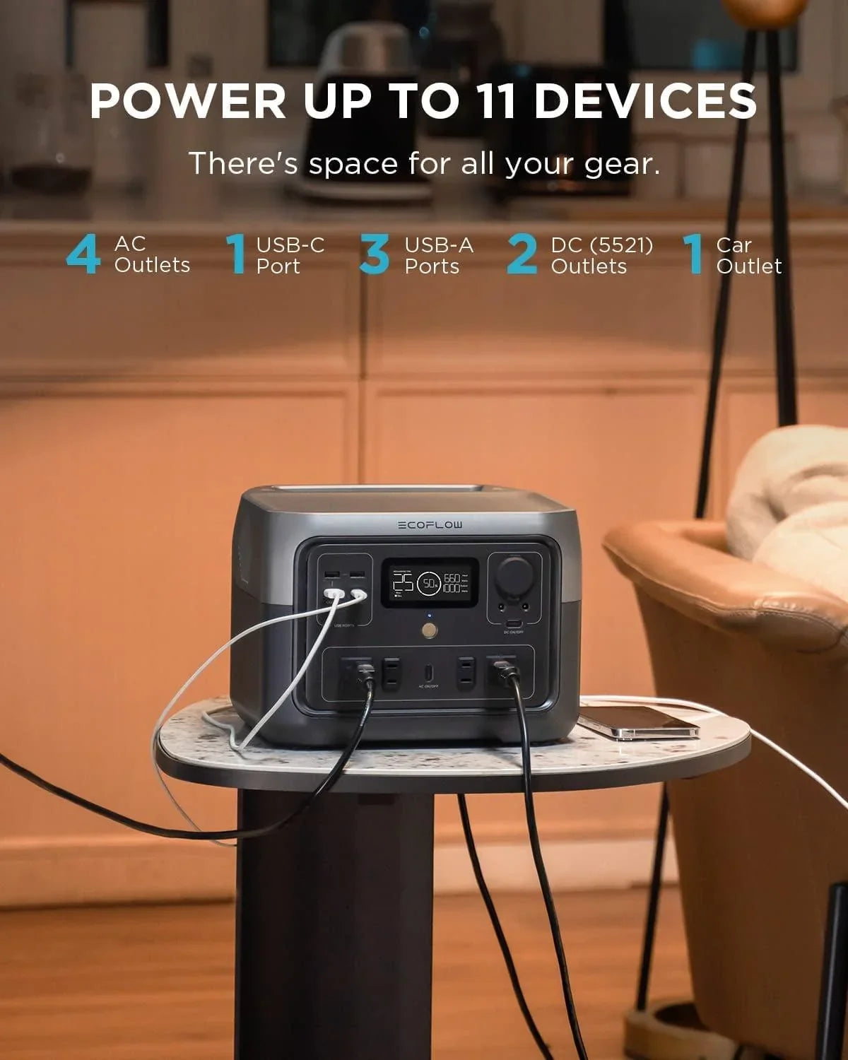 Nouveauté 2026 – Nouvelle station d'alimentation portable EcoFlow RIVER 2 Max , capacité de 512 Wh. Générateur solaire. Sortie CA de 1 000 W pour le camping, l'alimentation de secours à domicile, les situations d'urgence, les camping-cars et les inst